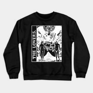 The Lovers Tarot Card Black and White Crewneck Sweatshirt